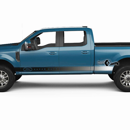 Rocker Panel Gradient Stripes Logo Decals for Ford Super Duty