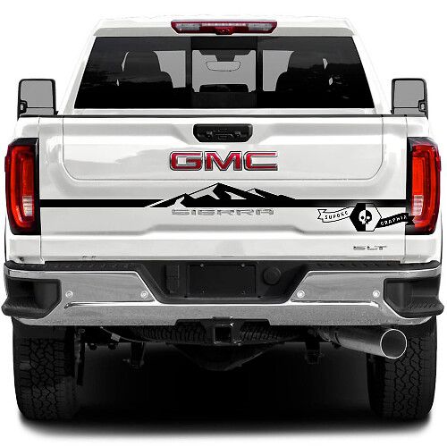 Mountain Style Stripe Tailgate Vinyl Decal For GMC Sierra 2500HD 2022-23 