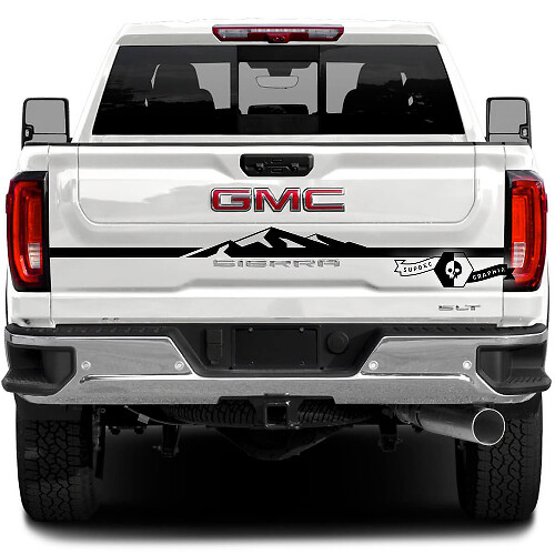 Mountain Style Stripe Tailgate Vinyl Decal For GMC Sierra 2500HD 2022-23 