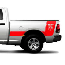 Hemi Logo Custom Stripes Bedside Vinyl Decal Sticker for Dodge Ram 1500_2