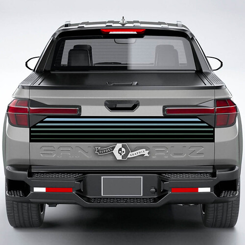 Rear Lines SunSet Blue Vinyl Tailgate Decal Sticker Graphics fit to Hyundai Santa Cruz 2023
