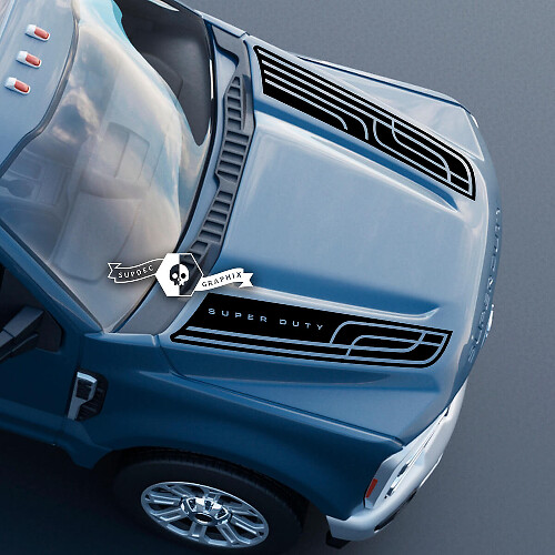 Hood Dual Lines Decals for Ford Super Duty