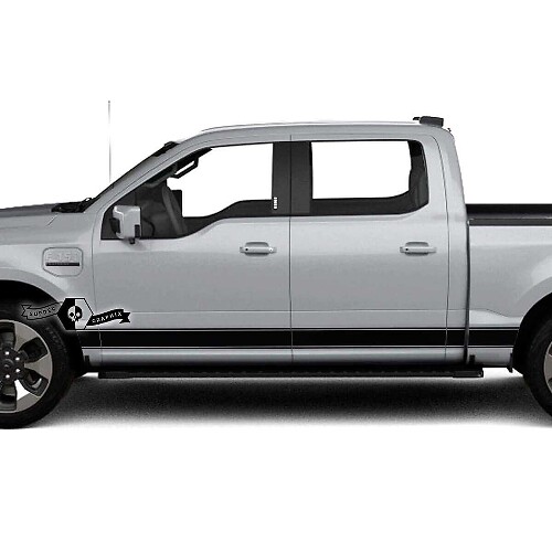 Rocker Panel Stripes Decals Graphics Vinyl Supdec Design for Musclecar truck Lightning