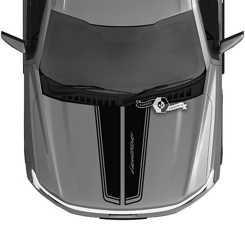 Hood Blackout Trim Dual Decals Graphics Vinyl for Ford F-150 Lightning