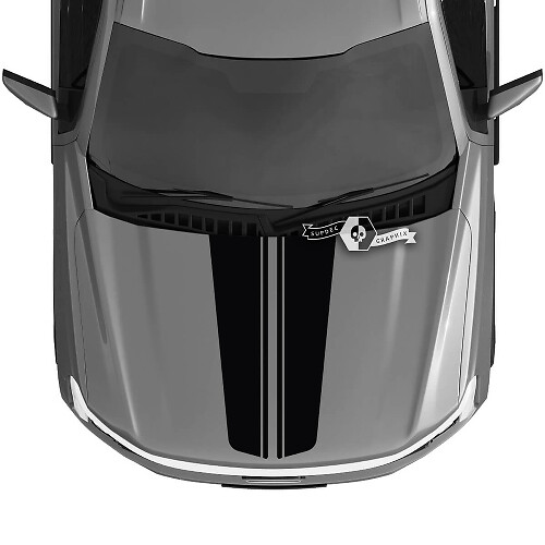 Hood Blackout Dual Decals Graphics Vinyl for Ford F-150 Lightning