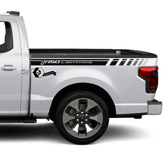 Pair Ford F-150 Lightning 2022 2023 Fender Bed Lines Stripes Decals Side Stickers Graphics Vinyl Supdec Design