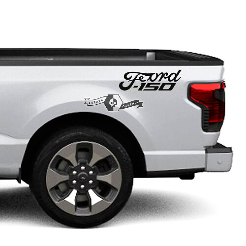 Fender Bed Logo Decals Graphics Vinyl Supdec Design for Ford F-150 Lightning
