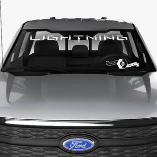 Windshield Decal For Ford F-150 Lightning 2022 2023  Lightning Logo Banner Window Topper Sticker