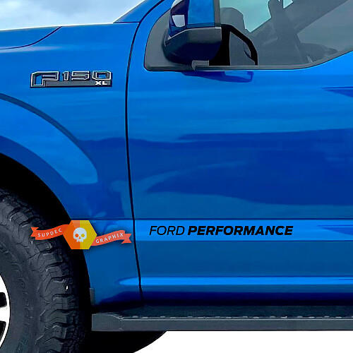 Pair Performance Racing Stripe Emblem Decals for Ford F-150 Raptor