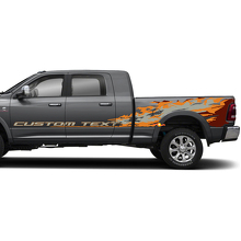 Csutom Text Splash Style Side Vinyl Decal Kit For Dodge Ram _3