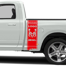 Cummins Hemi Diesel Outline Stripes Bedside Vinyl Defcal Kit for Dodge Trucks_2