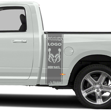 Cummins Hemi Diesel Outline Stripes Bedside Vinyl Defcal Kit for Dodge Trucks_3
