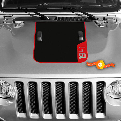 1941 Hood Vinyl Decal Sticker Graphics for Jeep Wrangler Rubicon 2 Colors
