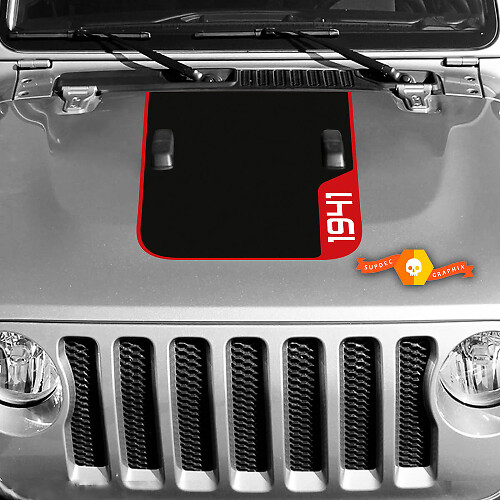 1941 Hood Vinyl Decal Sticker Graphics 2 for Jeep Wrangler Rubicon 3 Colors