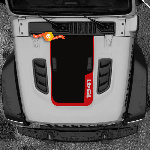1941 Hood Vinyl Decal Sticker Graphics 2 for Jeep Wrangler Rubicon 2 Colors