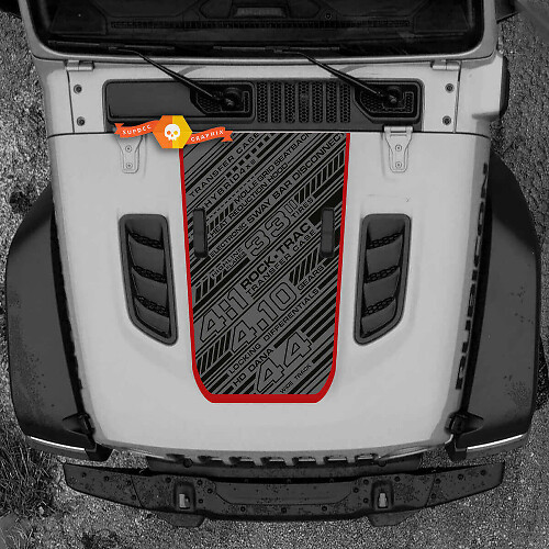 Banner Hood Vinyl Decal Sticker Graphics for Jeep Wrangler Rubicon