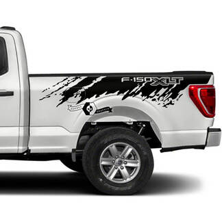 Pair Ford F-150 XLT Bed Mud Graphics Side Decals Stickers
