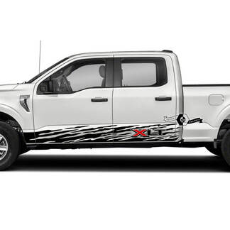 Pair Ford F-150 XLT Side Rocker Panel Mud Graphics Side Decals Stickers