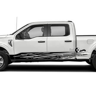 2x Ford F-150 XLT Side Rocker Panel Mud Graphics Side Decals Stickers
