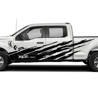 Pair Ford F-150 XLT Side Doors Logo Splash  Mud Graphics Side Decals Stickers