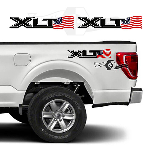 XLT USA Flag Side Vinyl Decals for Musclecar F-150 2023