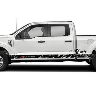 2x Ford F-150 XLT Side Rocker Panel Mud Graphics Side Decals Stickers Color logo
