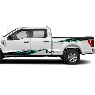 2x Ford F-150 XLT Side Rocker Panel and Bed Fender Mud Splash Graphics Side Decals Stickers