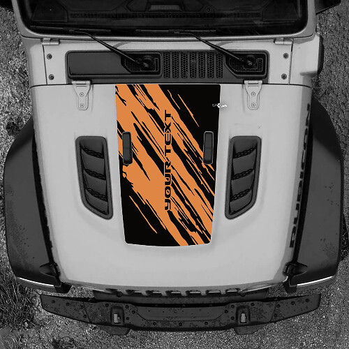 Mud Splash Banner Hood Vinyl Decal Sticker Graphics for Jeep Wrangler Rubicon JL