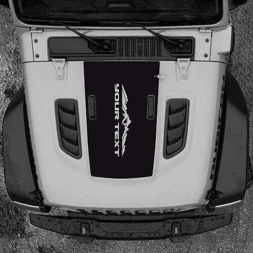 Mountains Banner Hood Vinyl Decal Sticker Graphics for Jeep Wrangler Rubicon JL