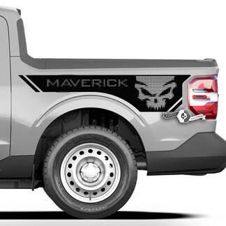 Pair Ford F-150 Maverick XLT Bed Punisher Graphics Side Decals Stickers