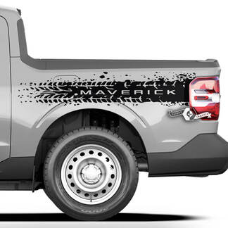 Pair Ford F-150 Maverick XLT Bed Tire Tracks Splash Mud Graphics Side Decals Stickers