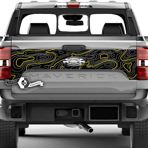 Topographic Map Tailgate Vinyl Decal for Musclecar truck XLT Maverick