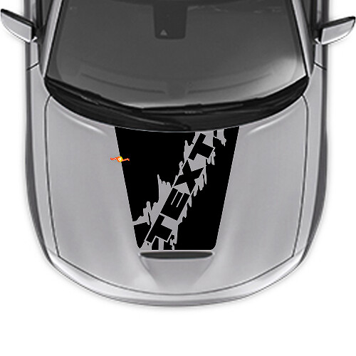 Blackout Custom Text Hood Vinyl Decal Sticker for Dodge Charger 2015-2024