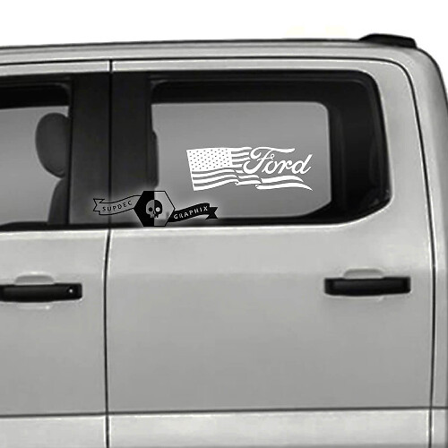 USA Flag Side Window Door Logo Graphics Decal Sticker for Ford