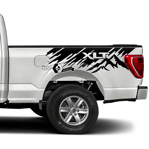 Bed Splash Mud Mountains Side Graphics Decals Stickers for Ford F-150 XLT