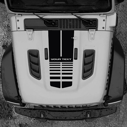 Rubicon Banner Logo Lines Hood Vinyl Decal Sticker Graphics for Jeep Wrangler JL