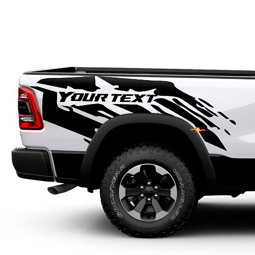 Mud Splash Bed Side Vinyl Decal Kit for Dodge Ram 1500 Rebel