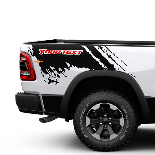 Mud Splash Style Bed Side Vinyl Decals Kit for Dodge Ram 1500 Rebel