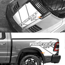 GT Style Hood and Bed Side Vinyl Decal Kit for Dodge Ram 1500 Rebel_3