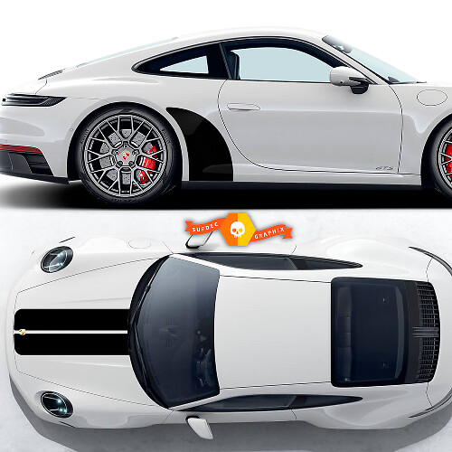 Accent Stripes Hood Side Vinyl Decal Sticker for Porsche 911