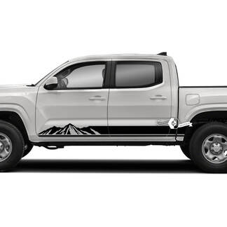 Pair Toyota Tacoma SR5 Rocker Panel Mountain Side Vinyl Decals Graphic Sticker