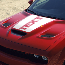 Custom Text Honeycomb Style Hood Vinyl Decal for Dodge Challenger_2