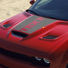 Custom Text Honeycomb Style Hood Vinyl Decal for Dodge Challenger_3