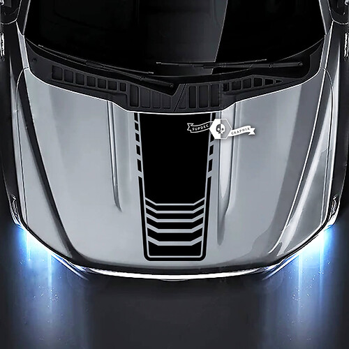 Techno Style Stripe Hood Vinyl Decal for Musclecar truck XLT STX