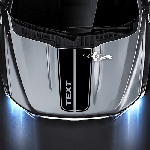Custom Dual Outline Stripes Hood Vinyl Decal for Musclecar truck