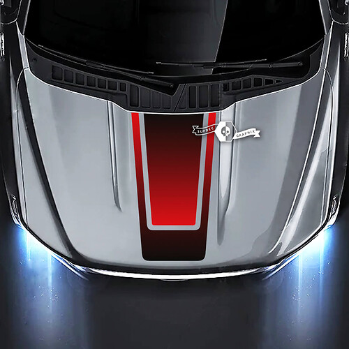 Gradient Style Outline Stripe Hood Vinyl Decal Sticker for Musclecar truck 2015-2020