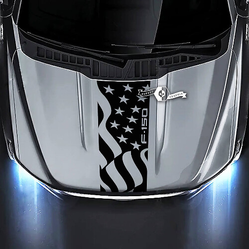 USA Flag Hood Vinyl Decal for Musclecar Truck