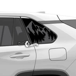 Pair Toyota Rav4 Side Windows Mountain Forest Vinyl Decal Sticker