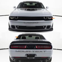 Custom Text Front & Rear Bumper Vinyl Decal Kit for Dodge Challenger _2