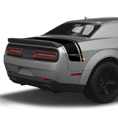 Custom Lettering Rear Trunk Dual Stripes Vinyl Decals for Dodge Challenger